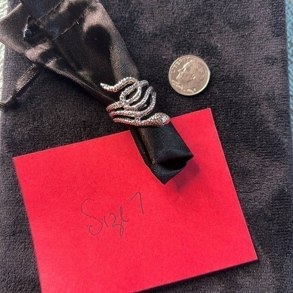 Unisex Silver Alloy Snake Ring - Boho Gothic Punk Love - Lunar New Year Sz 7 - Picture 9 of 12